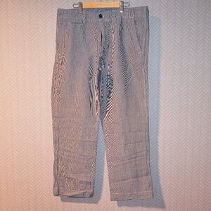 Banana Republic blue white casual beach linen pants 34W x 30L